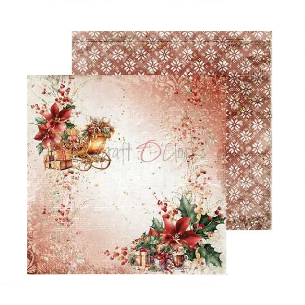 Craft O´ Clock Scrapbook papier - Christmas Treasure 8x8