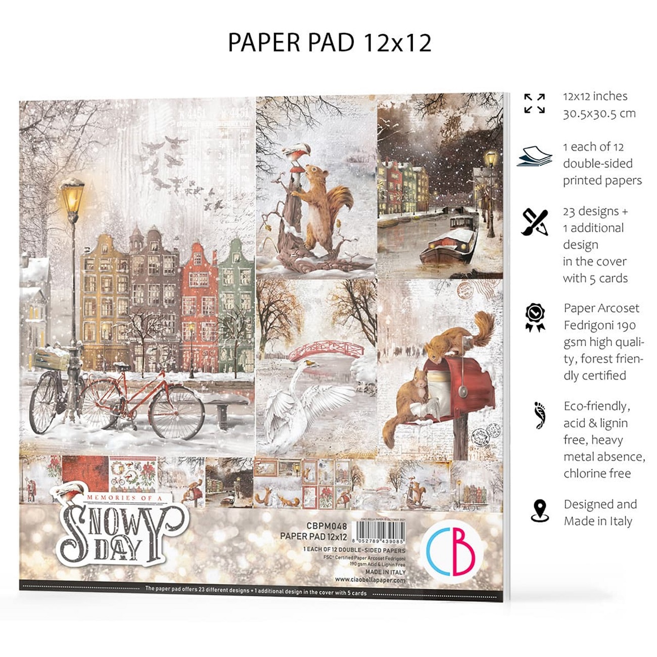 Ciao Bella Scrapbook papier Memories of a Snowy Day 12x12