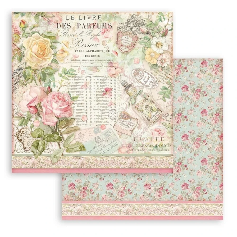 Stamperia Scrapbook papier – Rose Parfum 8x8
