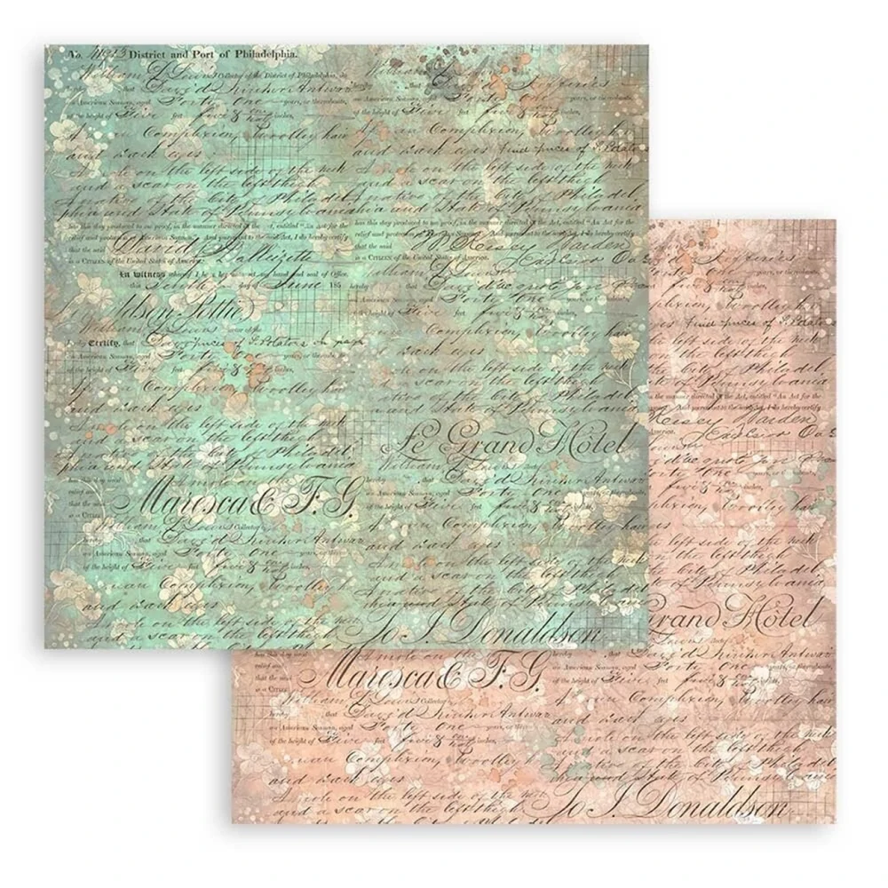 Stamperia Scrapbook papier – Brocante Antiques Backgrounds 8x8