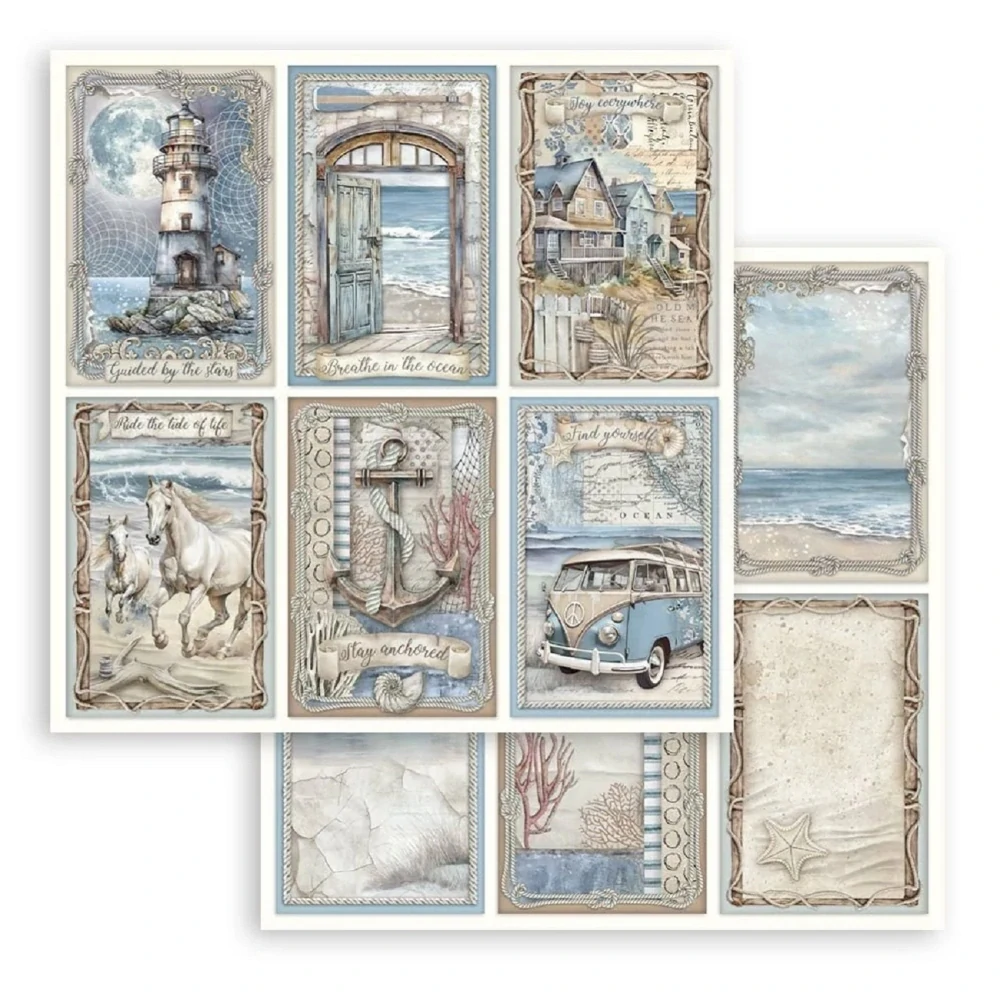 Stamperia Scrapbook papier – Silent Sea 8x8