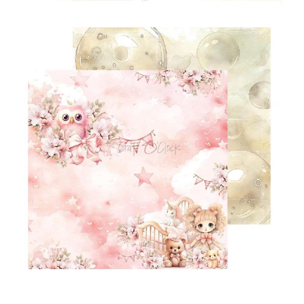 Craft O´ Clock Scrapbook papier - Girl & Curl 8x8 