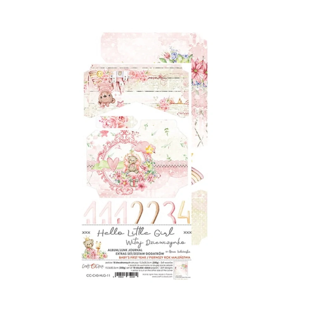 Craft O´ Clock Scrapbook papier - Hello Little Girl 6x12