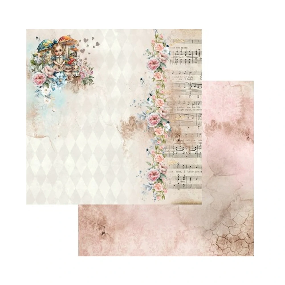 Alchemy of Art Scrapbook papier Enchanted World – Following Alice 8x8