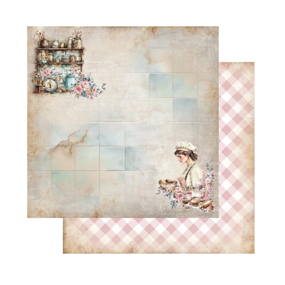 Alchemy of Art Scrapbook papier Recipe for happiness 8x8