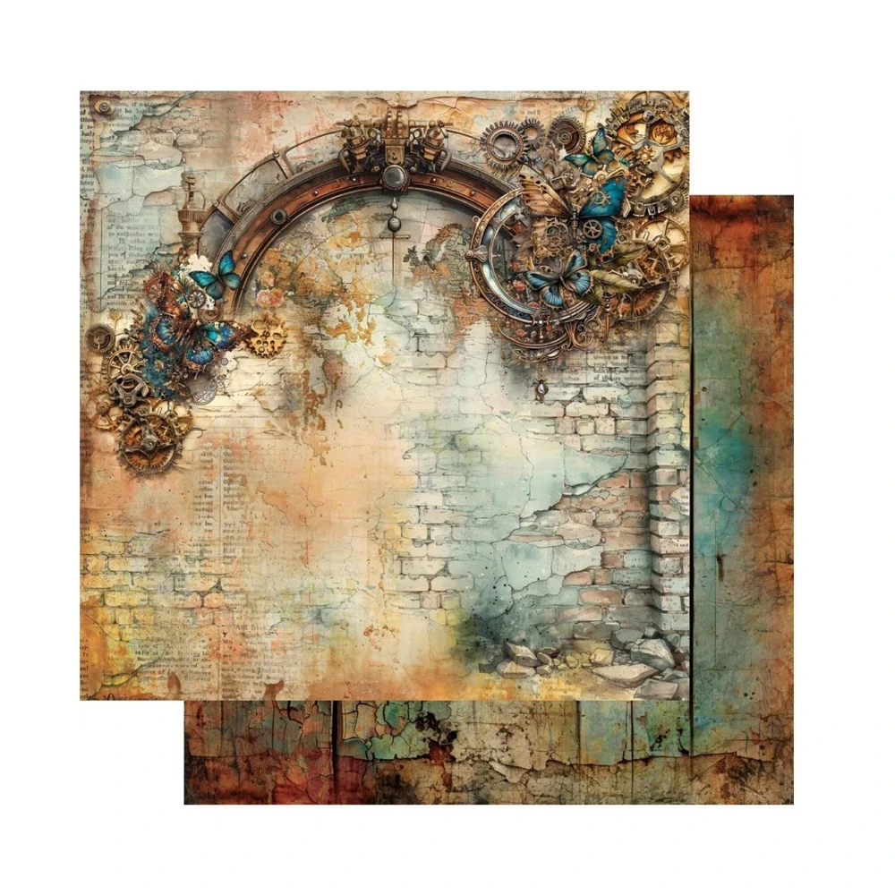 Alchemy of Art Scrapbook papier Steampunk Time 8x8