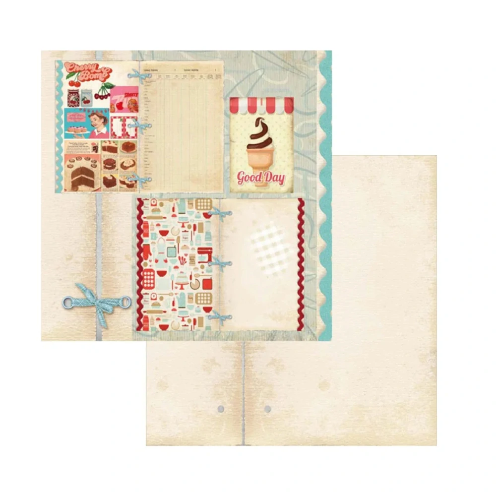 Memory Place Scrapbook papier Vintage recipes 12x12