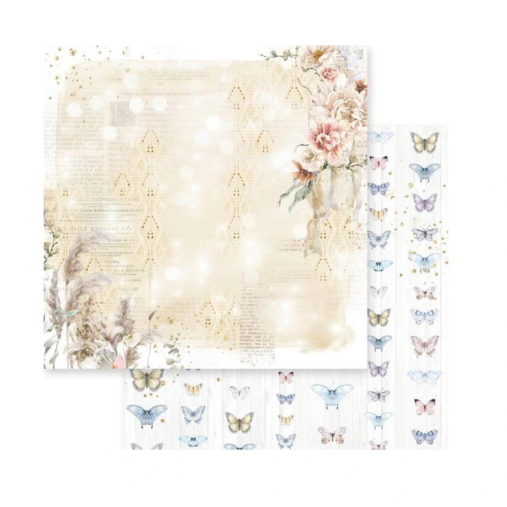 Memory Place Scrapbook papier Dusty Blue Floral 6x6