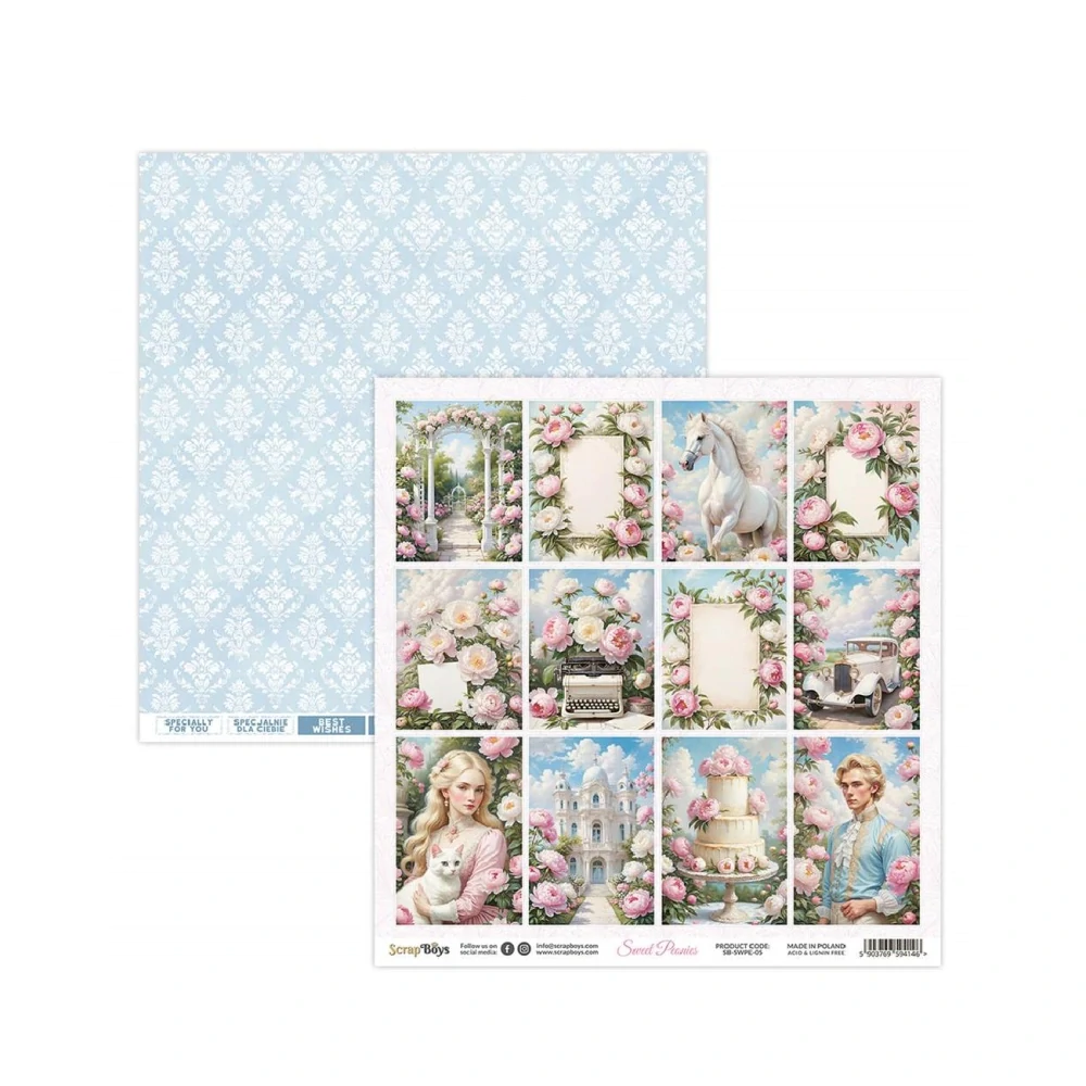 Scrapboys Scrapbook papier Sweet Peonies 12x12