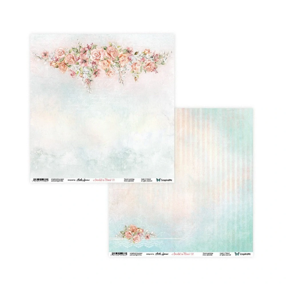 ScrapAndMe Scrapbook papier Amidst the Roses 12x12