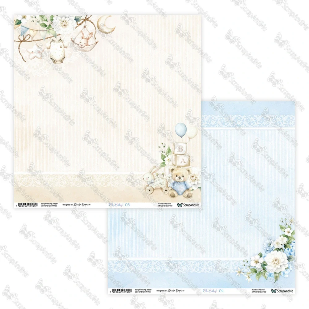 ScrapAndMe Scrapbook papier Oh,Baby 8x8