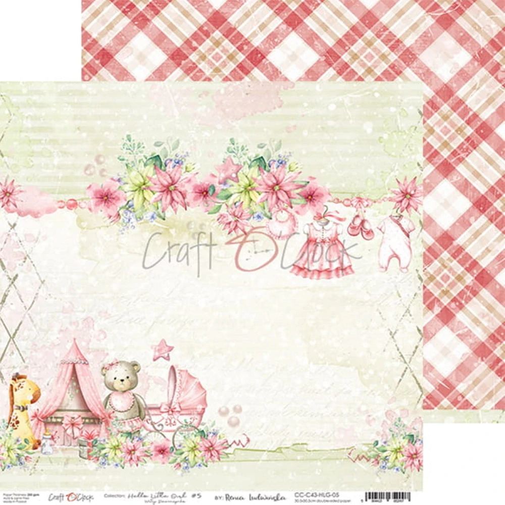 Craft O´ Clock Scrapbook papier - Hello Little Girl 12x12