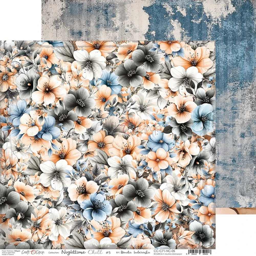 Craft O´ Clock Scrapbook papier - Nighttime Chill 8x8