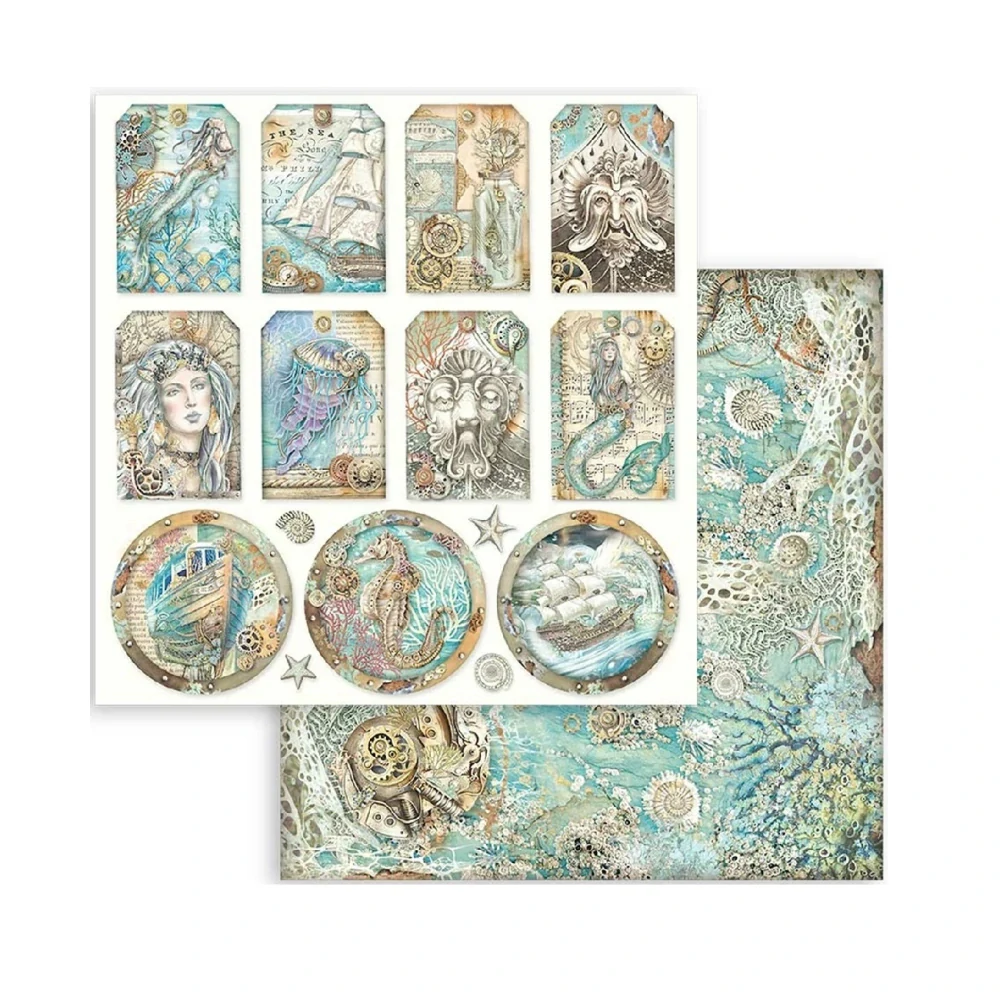 Stamperia Songs of The Sea scrapbook papier 8x8