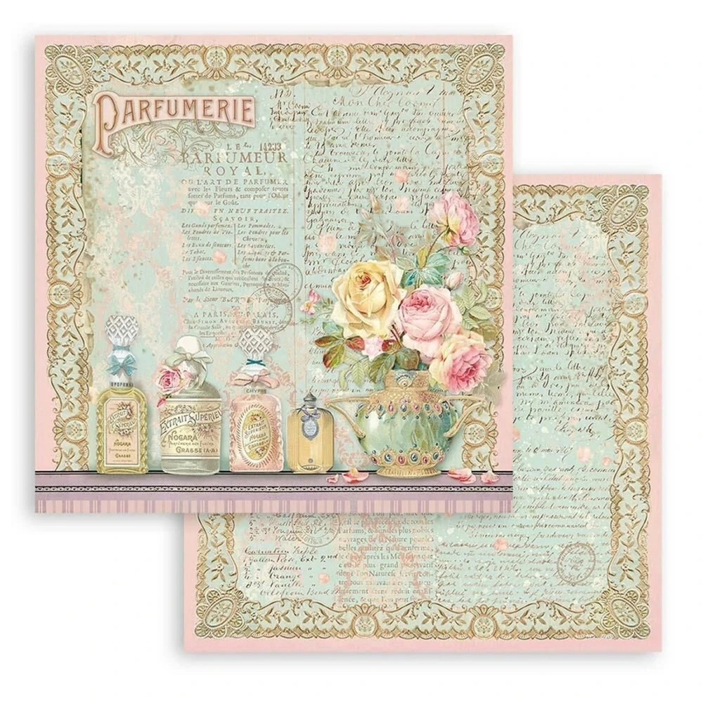 Stamperia Scrapbook papier – Rose Parfum 8x8