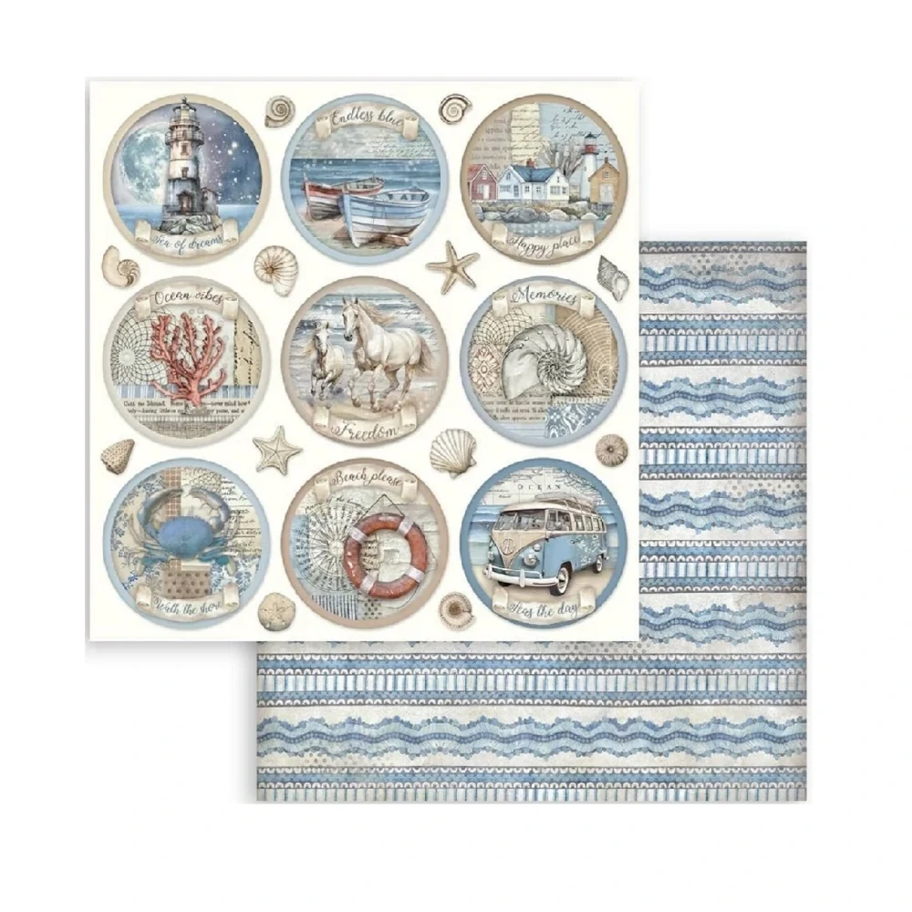 Stamperia Scrapbook papier – Silent Sea 8x8