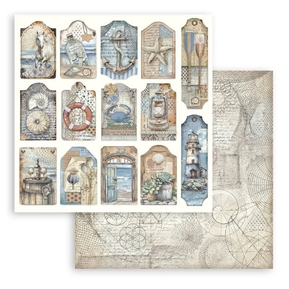 Stamperia Scrapbook papier – Silent Sea 8x8