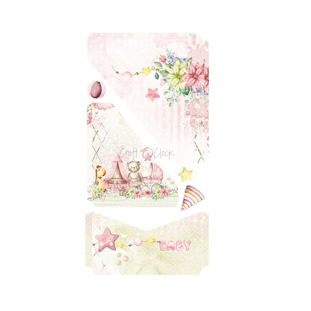 Craft O´ Clock Scrapbook papier - Hello Little Girl 6x12