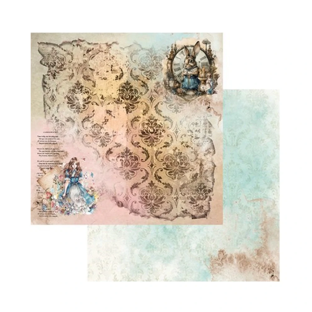 Alchemy of Art Scrapbook papier Enchanted World – Following Alice 8x8