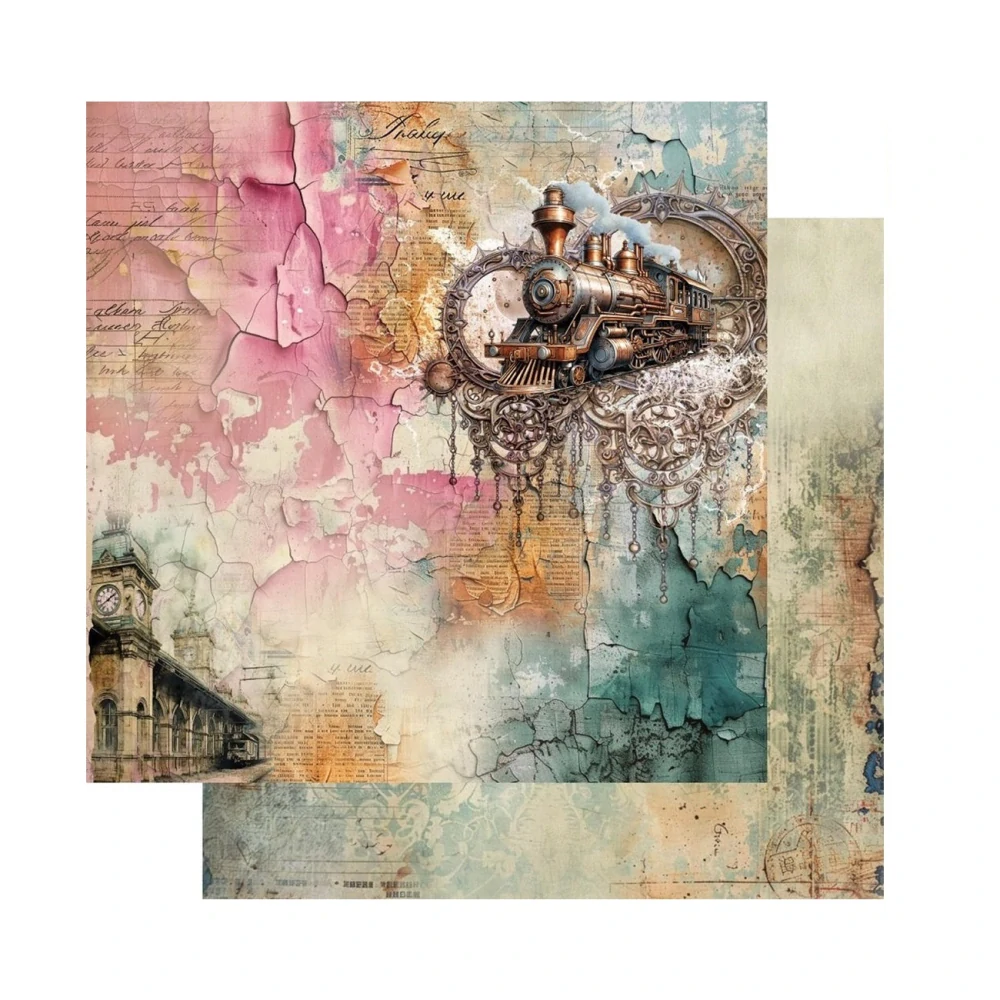 Alchemy of Art Scrapbook papier Steampunk Time 8x8