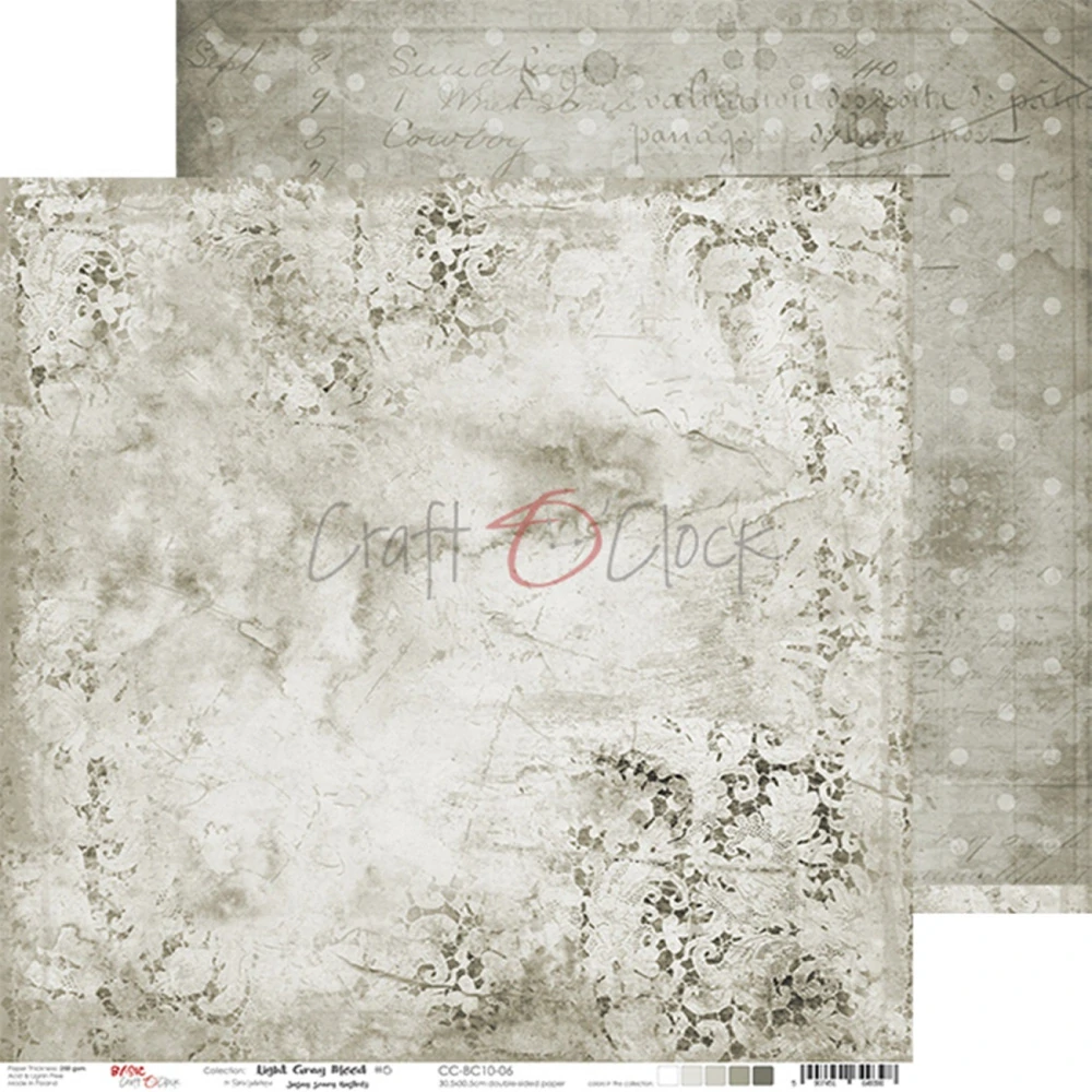 Craft O´ Clock Scrapbook papier - Light Gray Mood 12x12