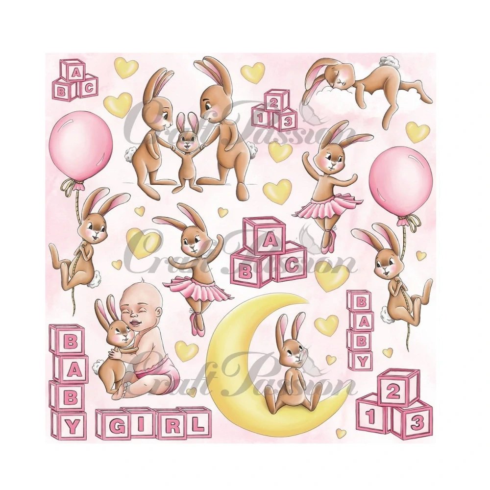 Craft Passion Scrapbook papier Cute Bunny Girl 12x12