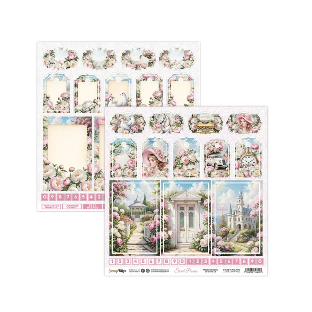 Scrapboys Scrapbook papier Sweet Peonies 12x12