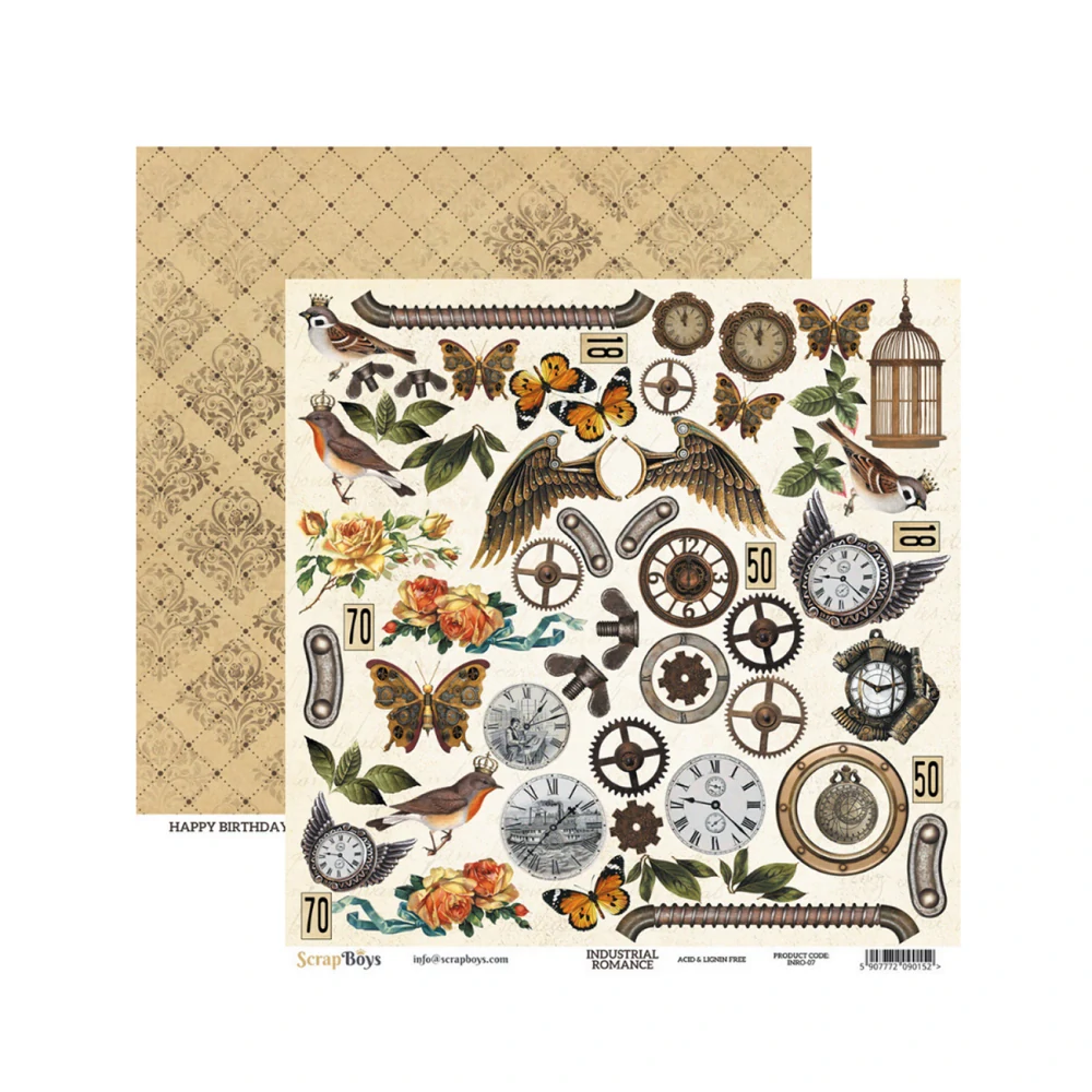Scrapboys Scrapbook papier Industrial Romance 12x12