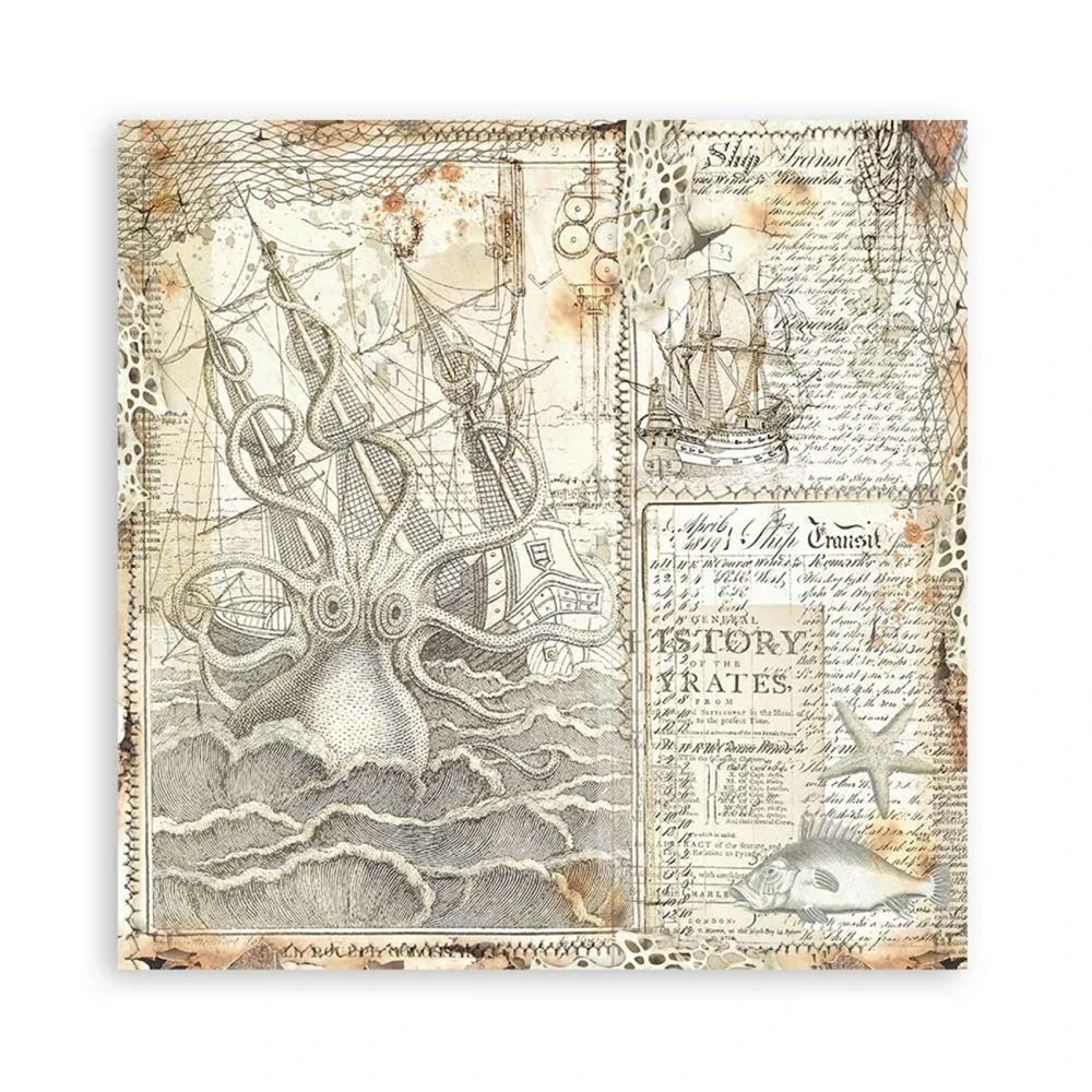  Stamperia Scrapbook papier – Songs of The Sea Backgrounds 12x12