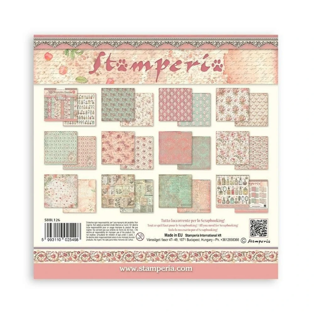 Stamperia Scrapbook papier – Rose Parfum Backgrounds 12x12