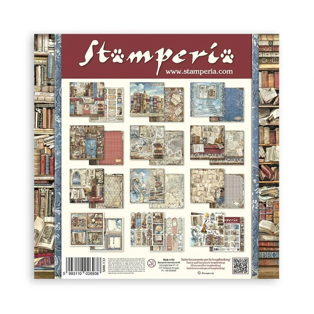 Stamperia Scrapbook papier – Vintage Library 12x12