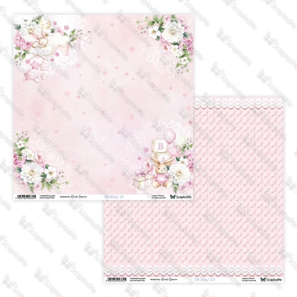ScrapAndMe Scrapbook papier Oh,Baby 8x8