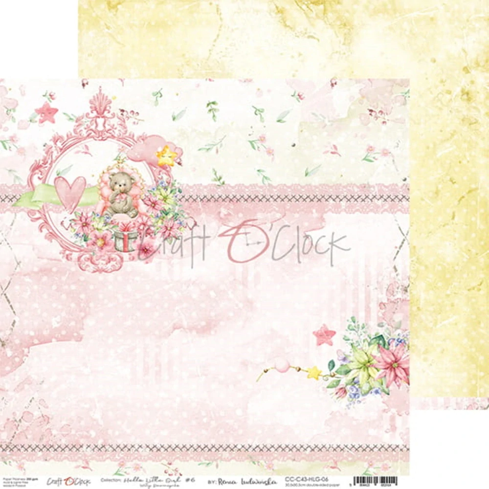 Craft O´ Clock Scrapbook papier - Hello Little Girl 12x12