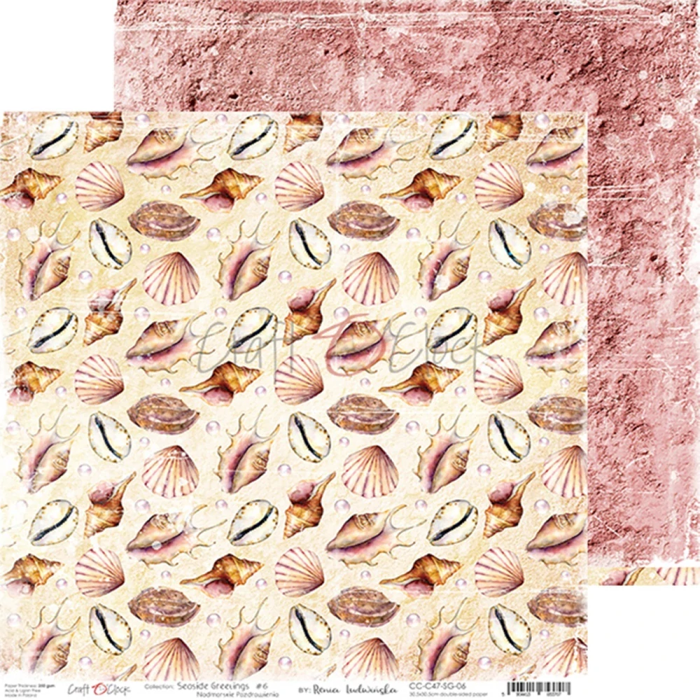 Craft O´ Clock Scrapbook papier - Seaside Greetings 8x8