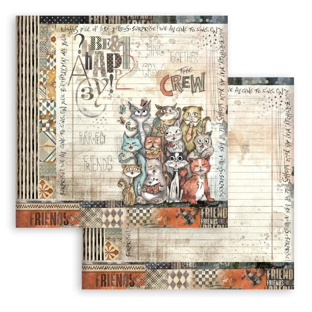 Stamperia Furry Friends 8x8 scrapbook papier