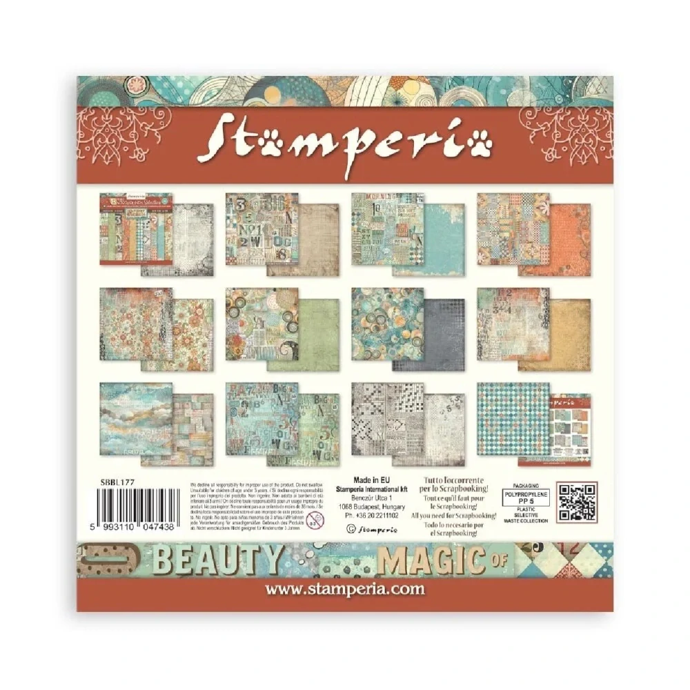 Stamperia Furry Friends Backgrounds 12x12 scrapbook papier