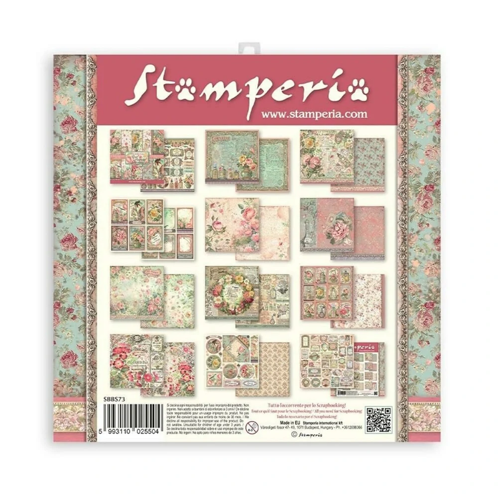 Stamperia Scrapbook papier – Rose Parfum 8x8