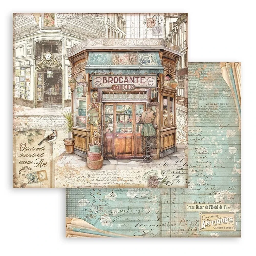 Stamperia Scrapbook papier – Brocante Antiques 8x8