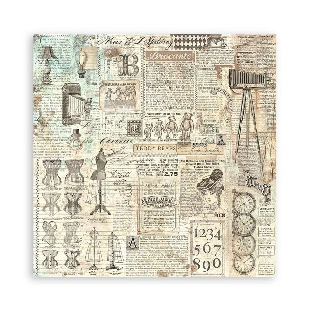 Stamperia Scrapbook papier – Brocante Antiques Maxi 8x8