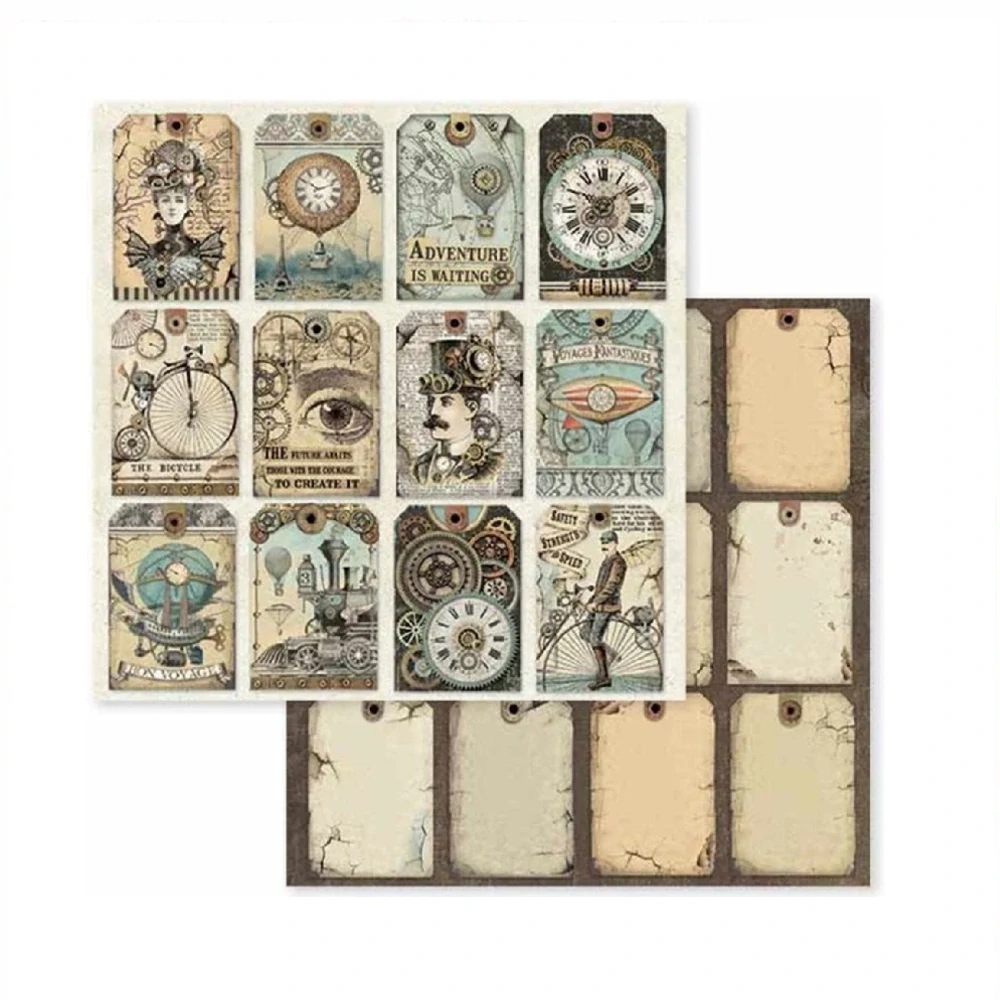 Stamperia Scrapbook papier – Voyages Fantastiques 8x8