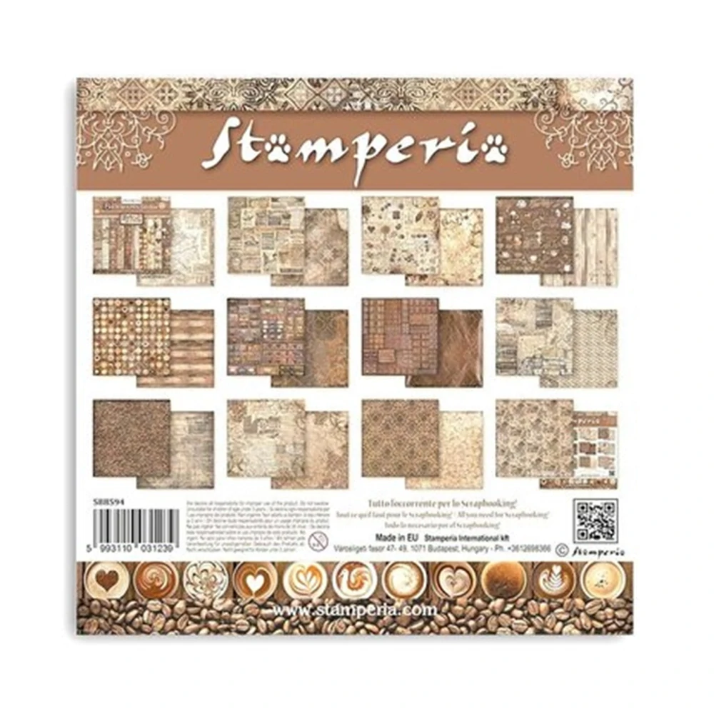 Stamperia Scrapbook papier – Coffee and Chocolate Backgrounds 8x8
