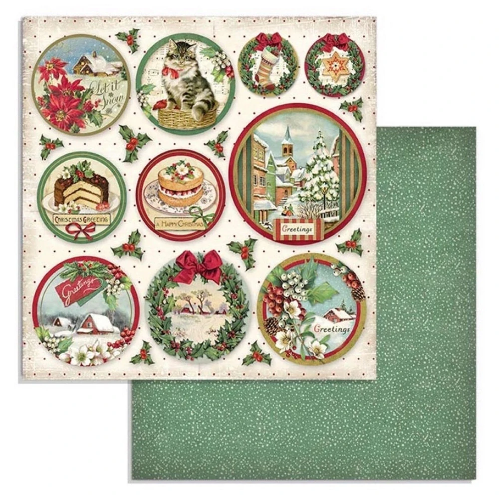 Stamperia Scrapbook papier – Classic Christmas 8x8