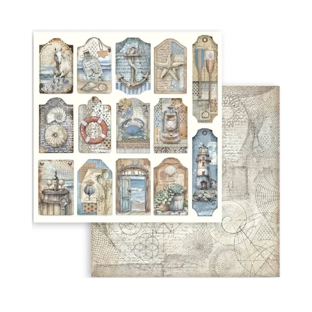 Stamperia Scrapbook papier – Silent Sea 8x8