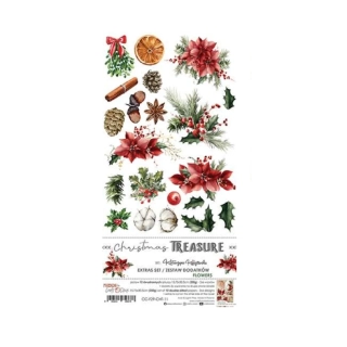 Craft O´ Clock Scrapbook papier - Christmas Treasure Flowers 6x12
