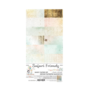 Craft O´ Clock Scrapbook papier - Safari Friends Basic 6x12