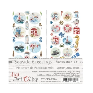  Scrapbook papier - Seaside Greetings Labels 6x12 - Craft O´ Clock