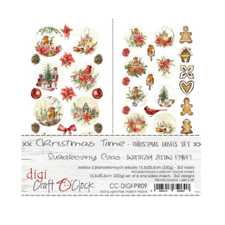  Scrapbook papier Christmas Time - 6 x 12 Labels - Craft O´ Clock