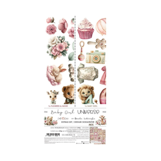 Craft O´ Clock Scrapbook papier - Baby Girl Universe 6x12 Mix
