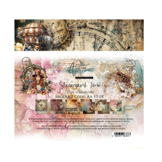 Alchemy of Art Scrapbook papier Steampunk Time 8x8