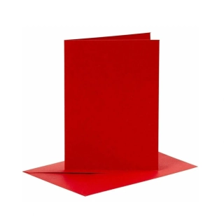 Základ na pohľadnicu s obálkou A6 červená